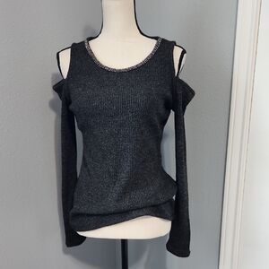 Juicy Couture Charcoal Off-the-Shoulder Sweater